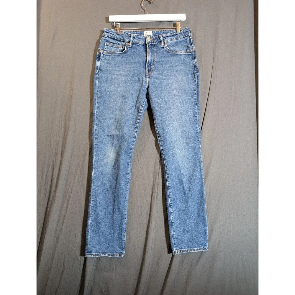 H&M‎ Essentials Blue Jeans Size 33x32 Regular Fit Light Wash Straight Leg